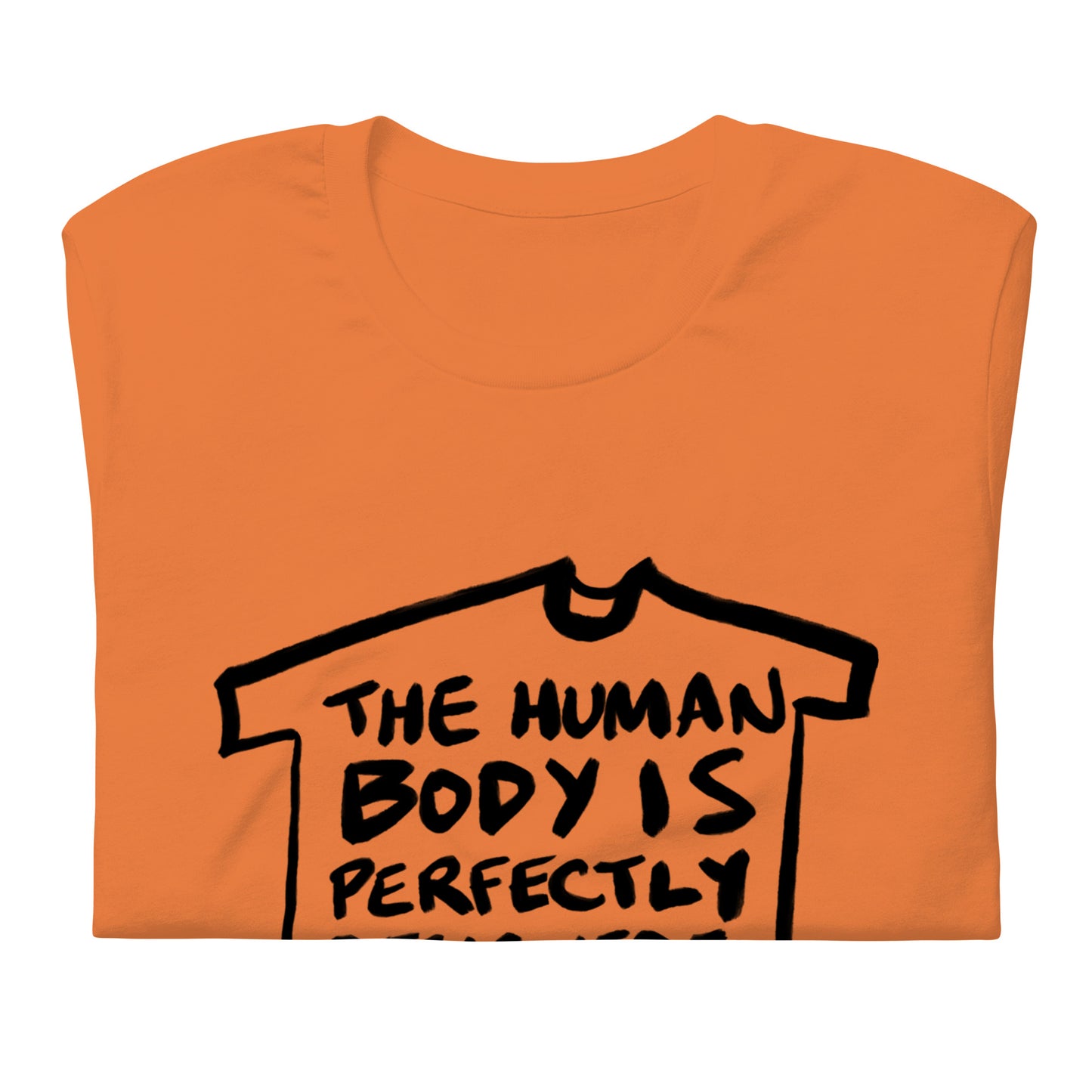 "The human body is perfectly designed to go to bed" tshirt in 13 colours
