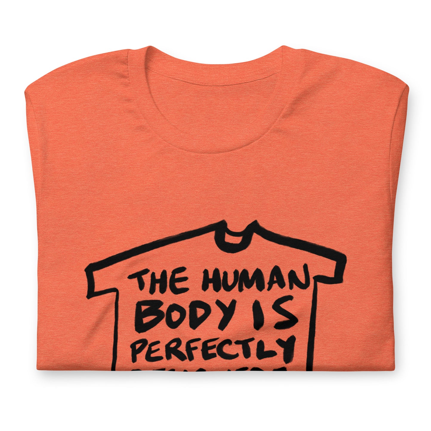 "The human body is perfectly designed to go to bed" tshirt in 13 colours
