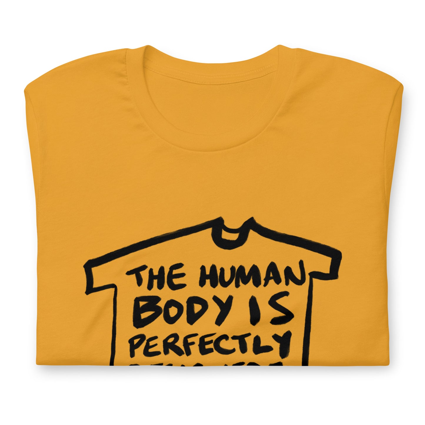 "The human body is perfectly designed to go to bed" tshirt in 13 colours