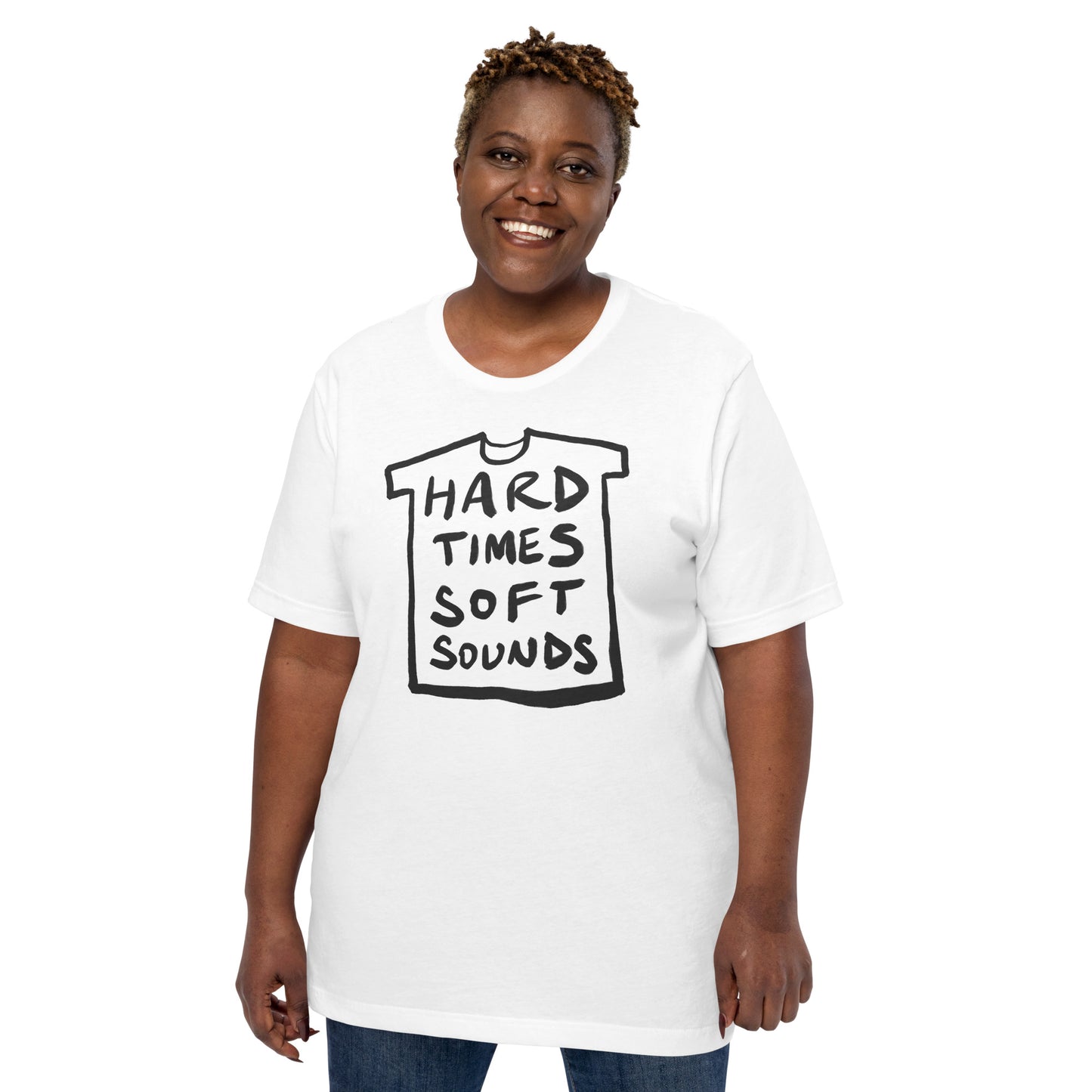 "Hard times soft sounds" tshirt in 13 colours