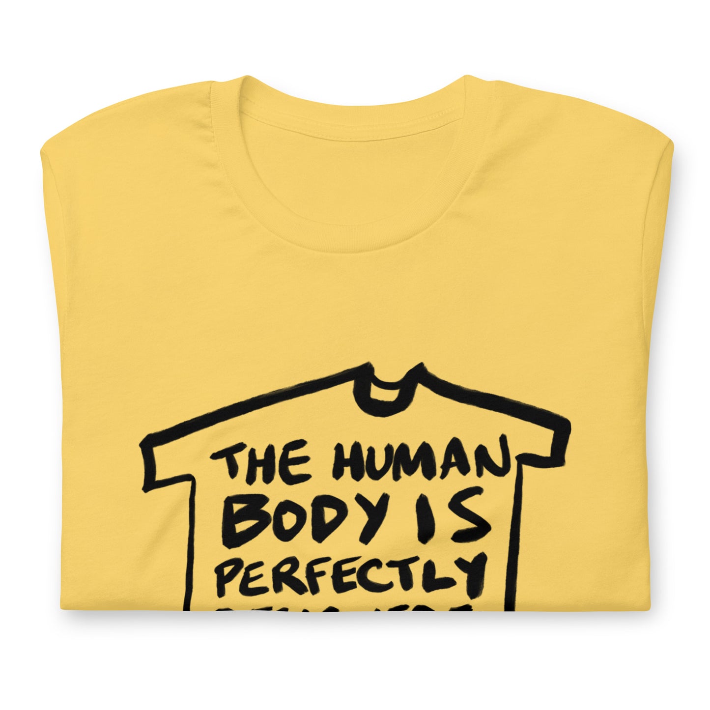 "The human body is perfectly designed to go to bed" tshirt in 13 colours